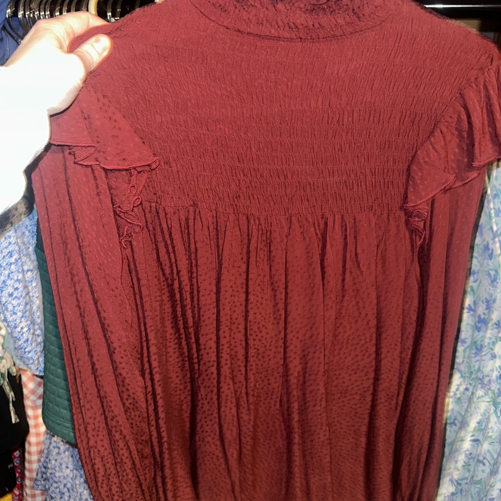 Burgundy Textured Blouse